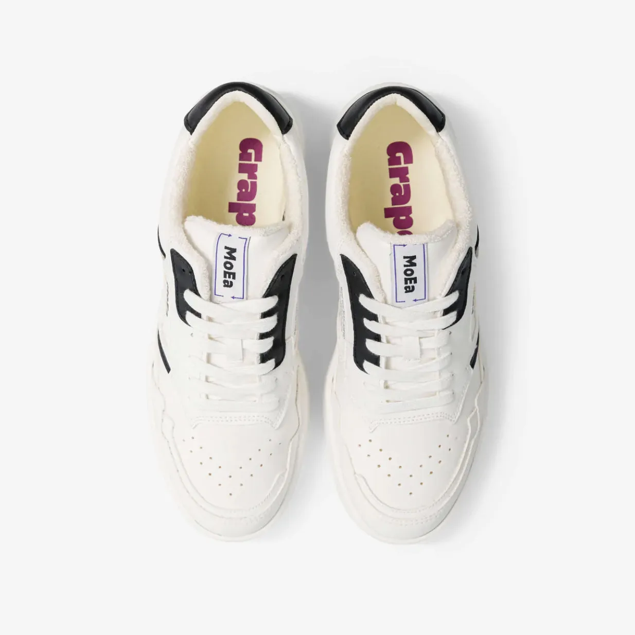 MoEa | GEN1 Grape Vegan Sneakers | Black & White