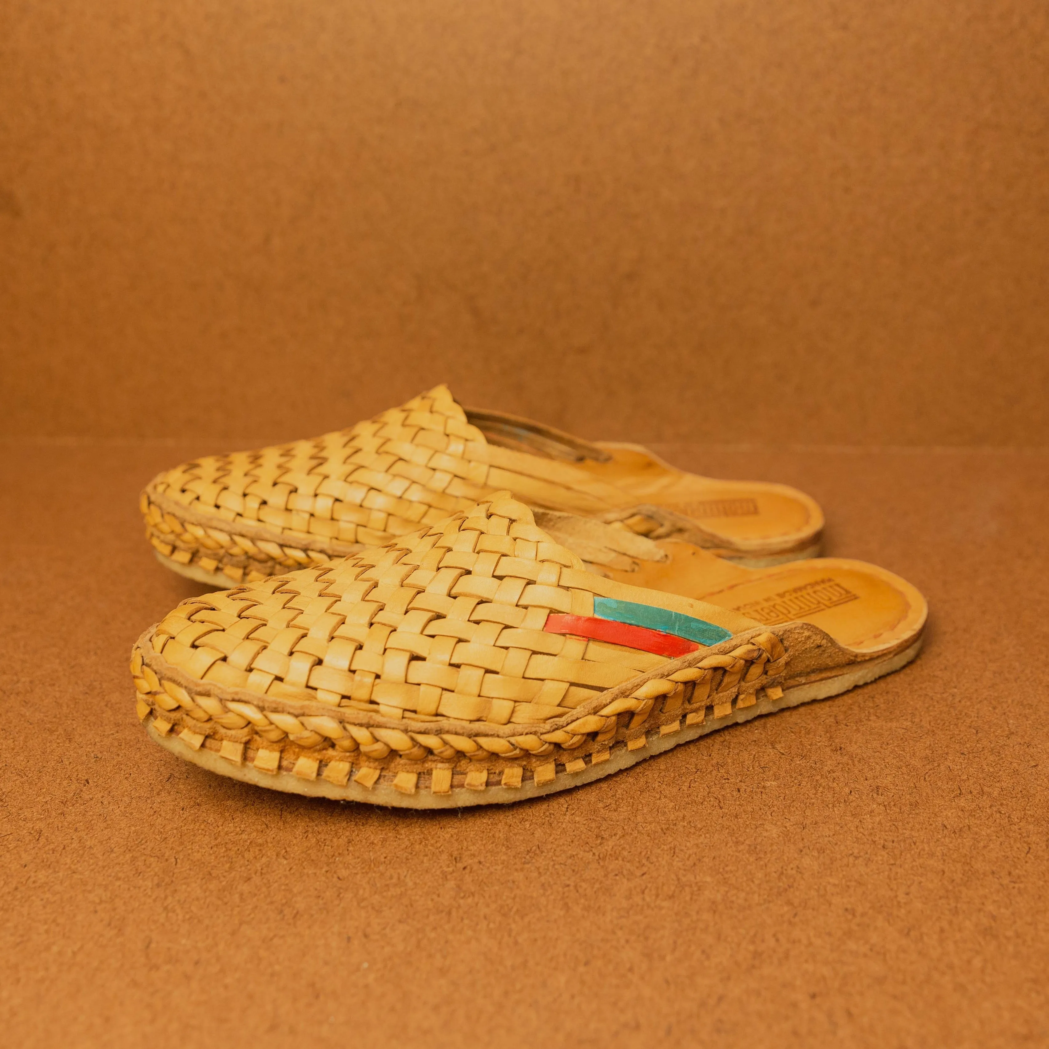 Mohinders Men's Woven City Slippers in Honey with Stripe