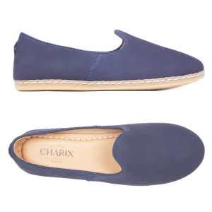 Navy Nubuck Slip-On