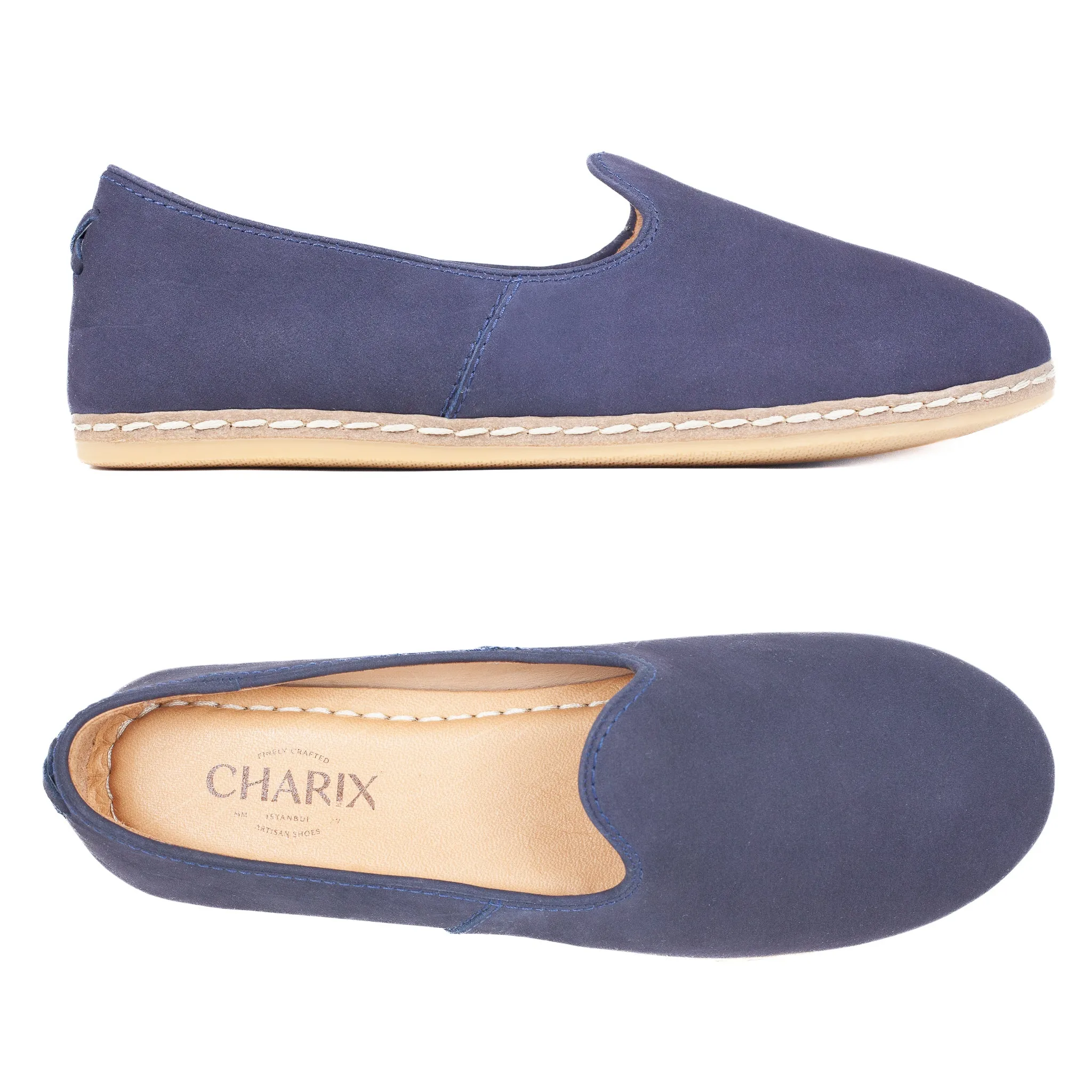 Navy Nubuck Slip-On