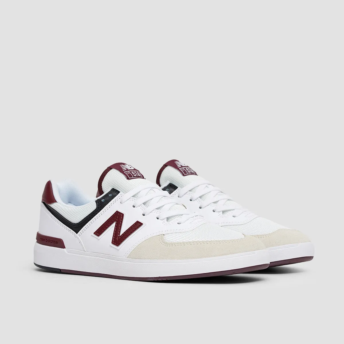 New Balance Court 574 Shoes - White/Crimson