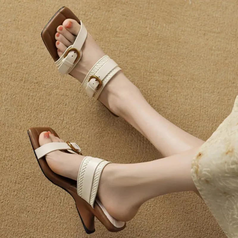 New Elegant Woven Wedge High Heels
