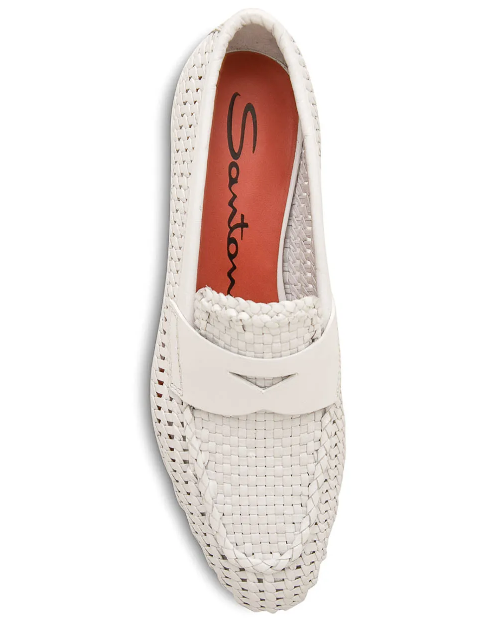 Nicole Woven Leather Loafer in White