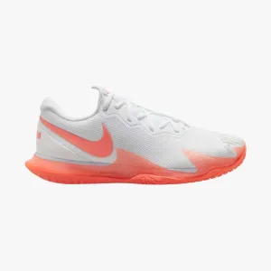 Nike Men's Court Zoom Vapor Cage 4 Rafa Tennis Shoes in White/Bright Mango-White