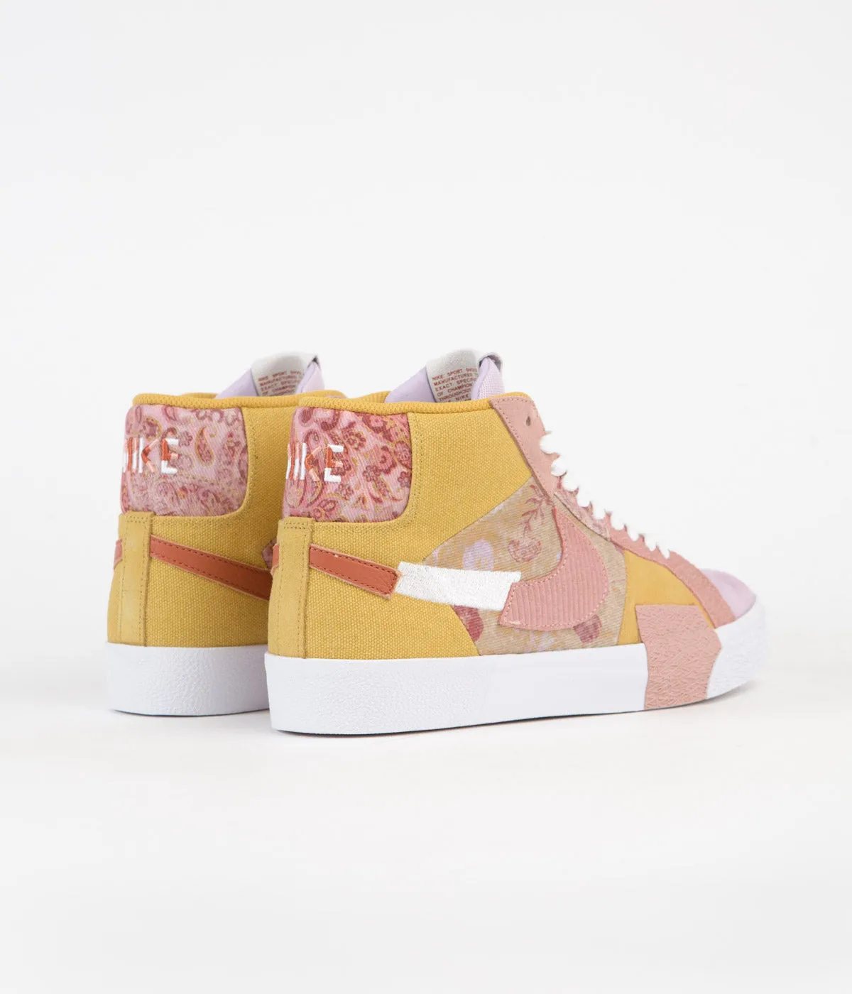 Nike SB Blazer Mid Premium Shoes - Sanded Gold / White - Burnt Sunrise