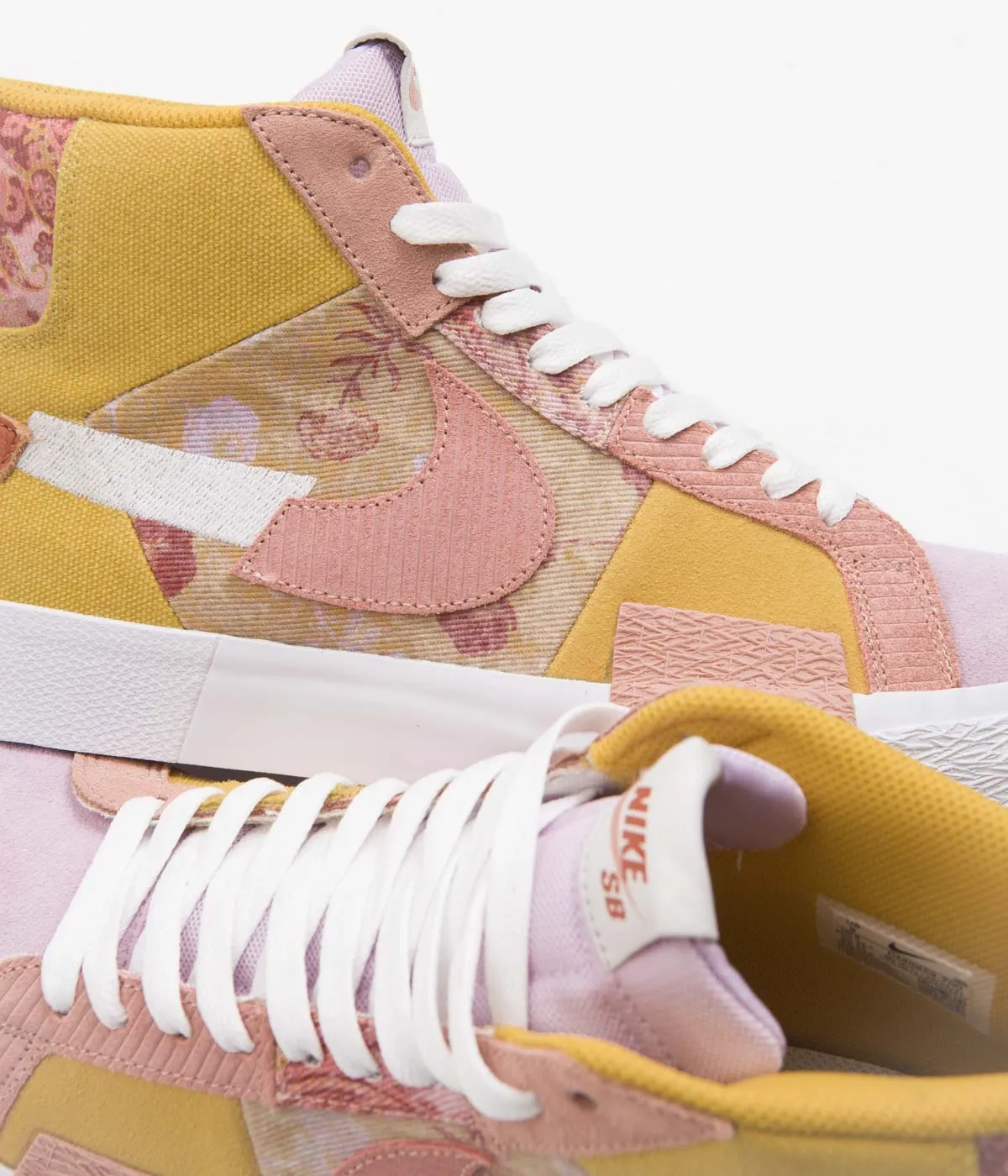 Nike SB Blazer Mid Premium Shoes - Sanded Gold / White - Burnt Sunrise