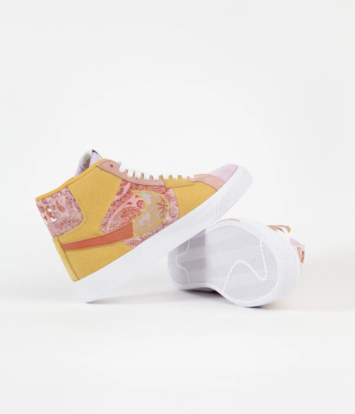 Nike SB Blazer Mid Premium Shoes - Sanded Gold / White - Burnt Sunrise