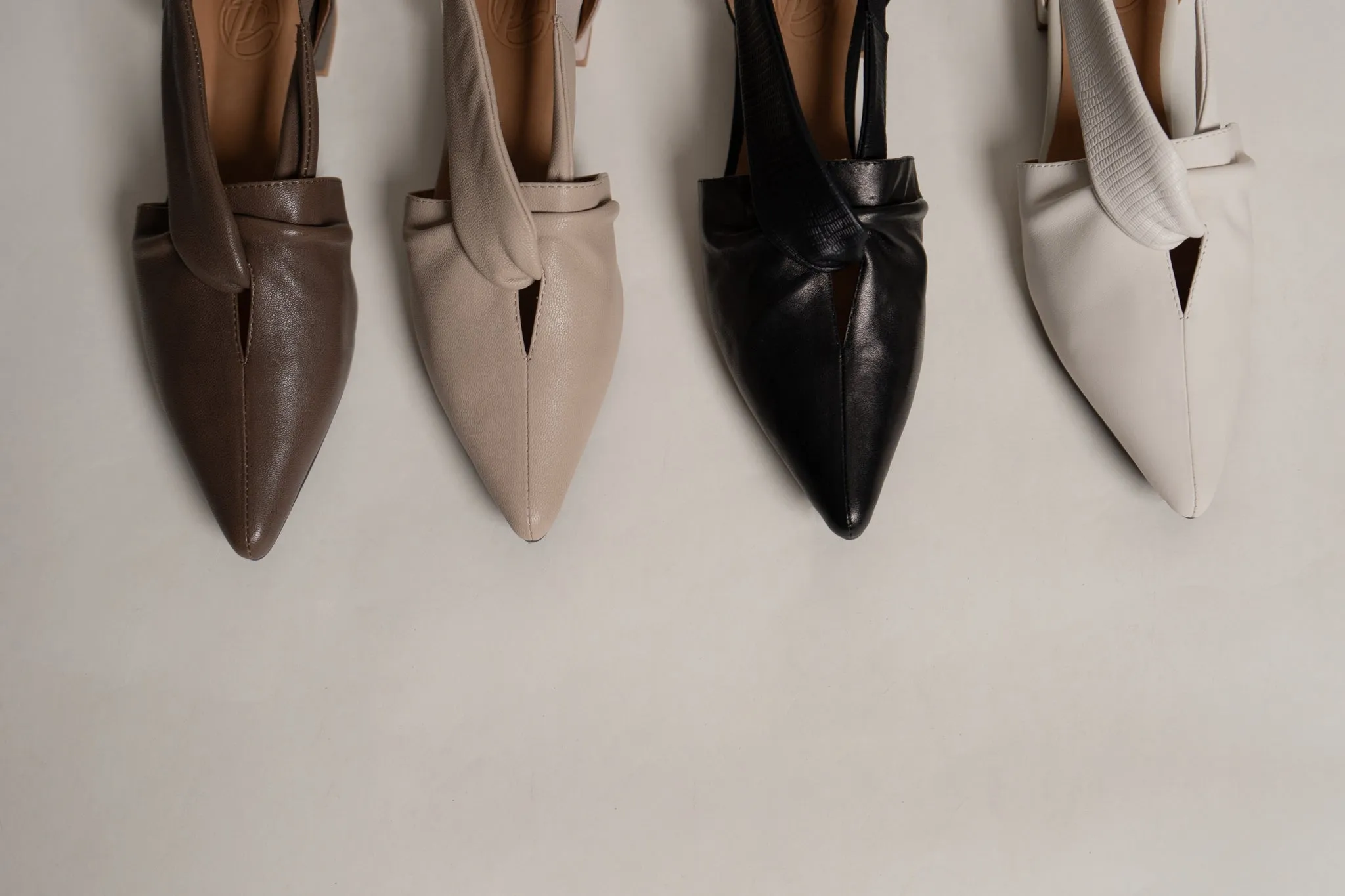 Ophelia 𖦞 Pointed Toe Mixed Leather Heels