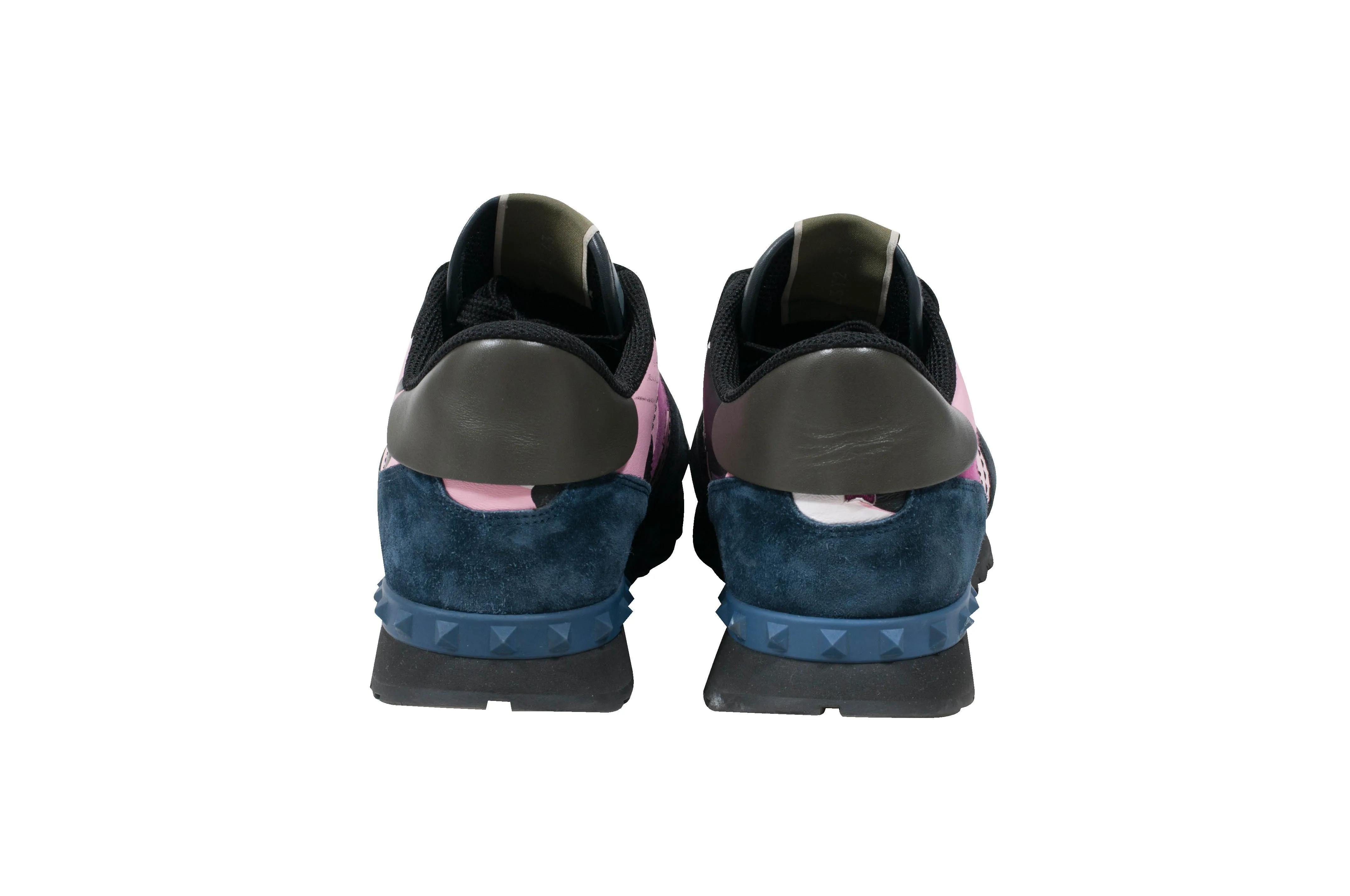 Pink & Blue Camo Suede Leather Rock Runner