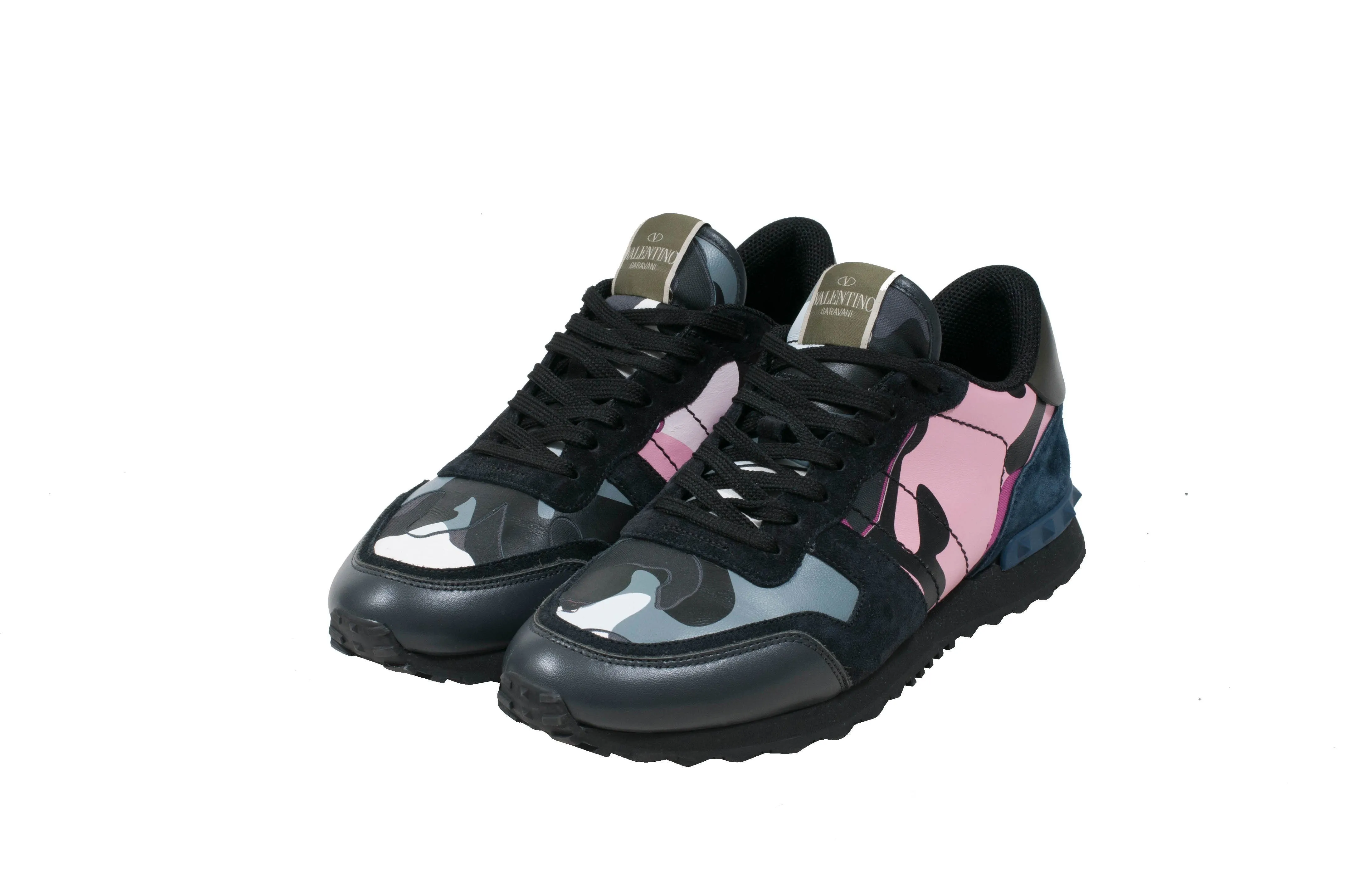 Pink & Blue Camo Suede Leather Rock Runner