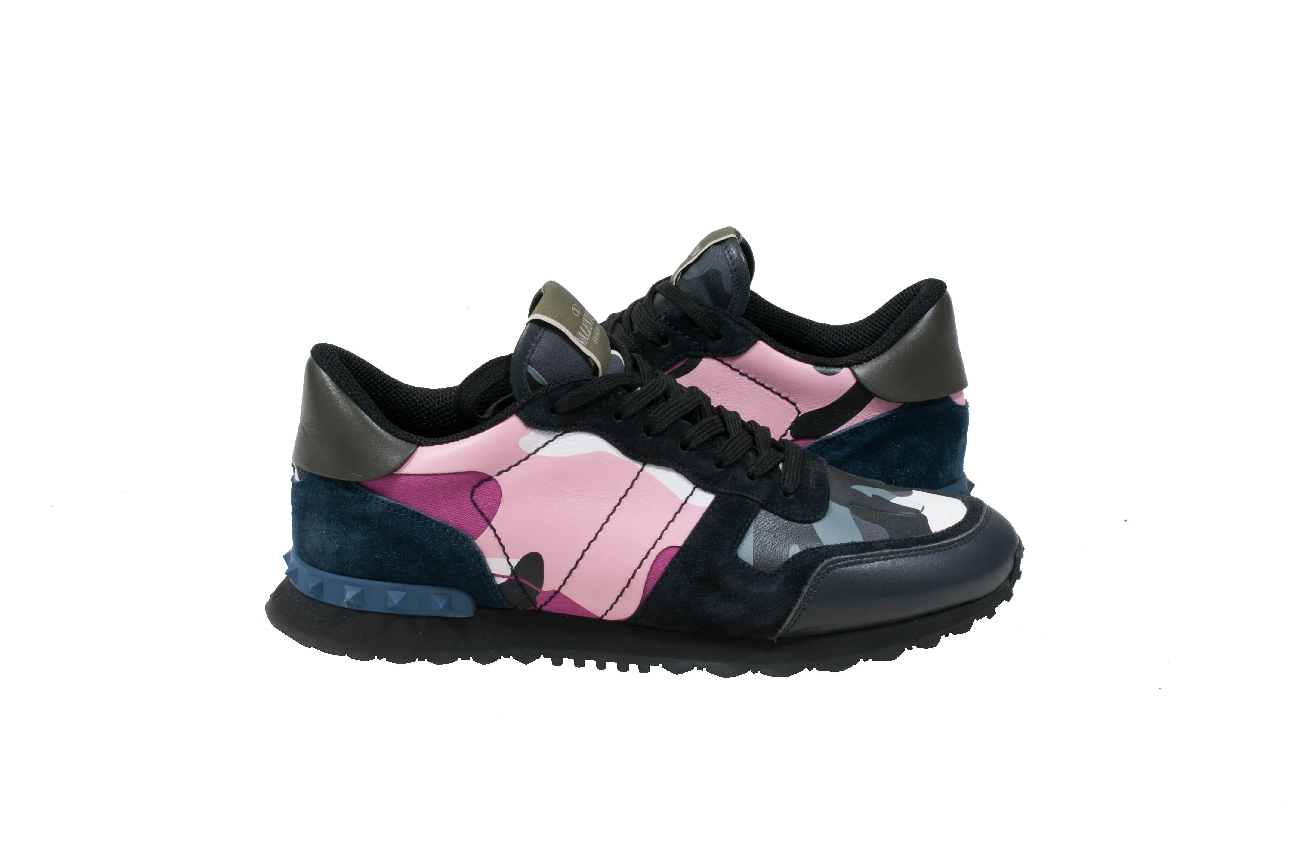 Pink & Blue Camo Suede Leather Rock Runner