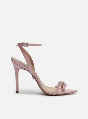 Pink Varnish Sandal Thin High Heel Buckles