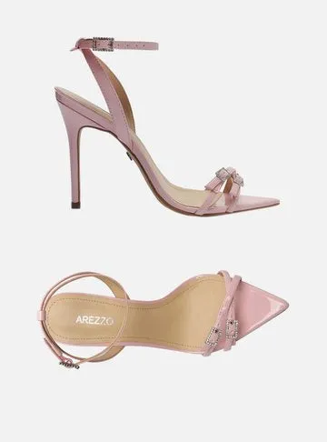 Pink Varnish Sandal Thin High Heel Buckles
