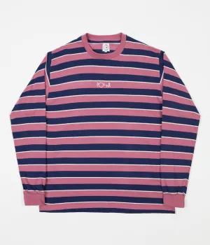 Polar Striped Long Sleeve T-Shirt - Dusty Rose / Navy