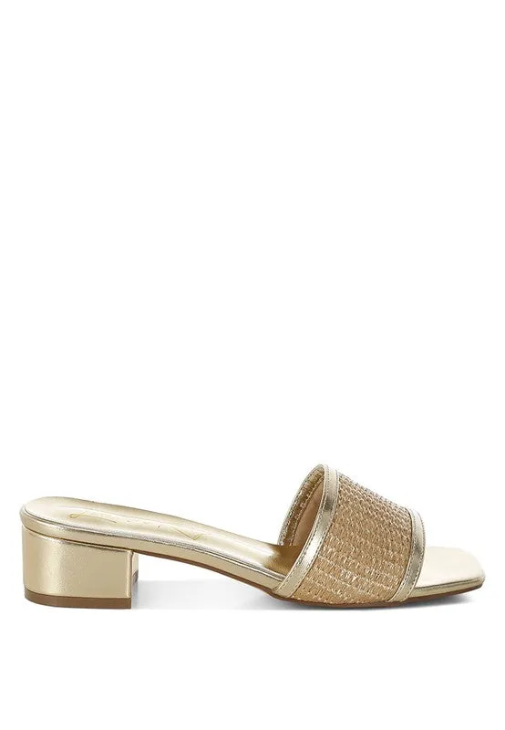 Raffia Slip On Sandals