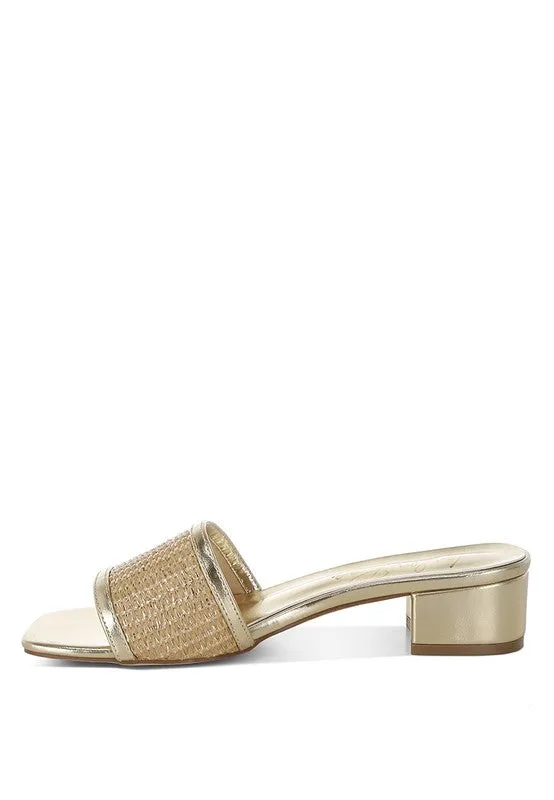 Raffia Slip On Sandals