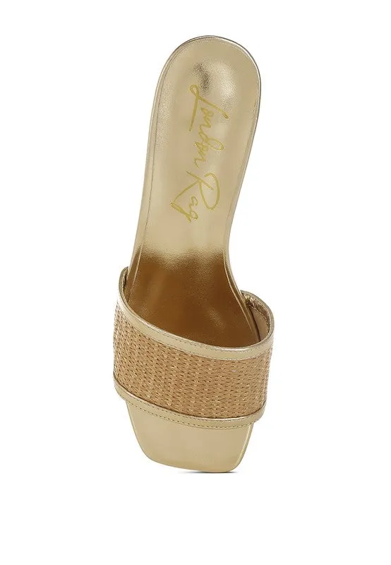 Raffia Slip On Sandals