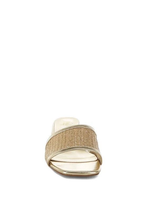 Raffia Slip On Sandals