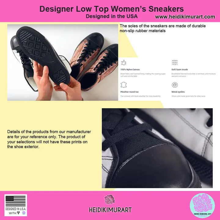 Red Floral Women's Sneakers, Floral Rose Print Best Tennis Casual Shoes For Women (US Size: 6-12)