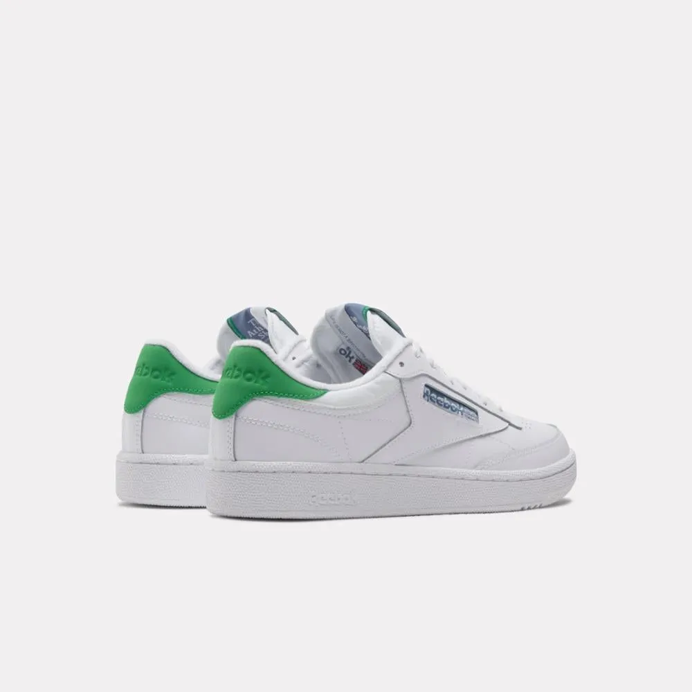 Reebok Footwear Men Club C 85 Shoes WHITE/SPORT GREEN/BLUE SLATE