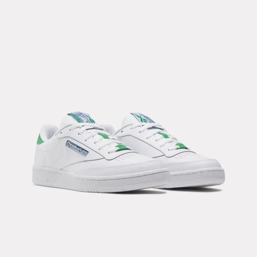 Reebok Footwear Men Club C 85 Shoes WHITE/SPORT GREEN/BLUE SLATE