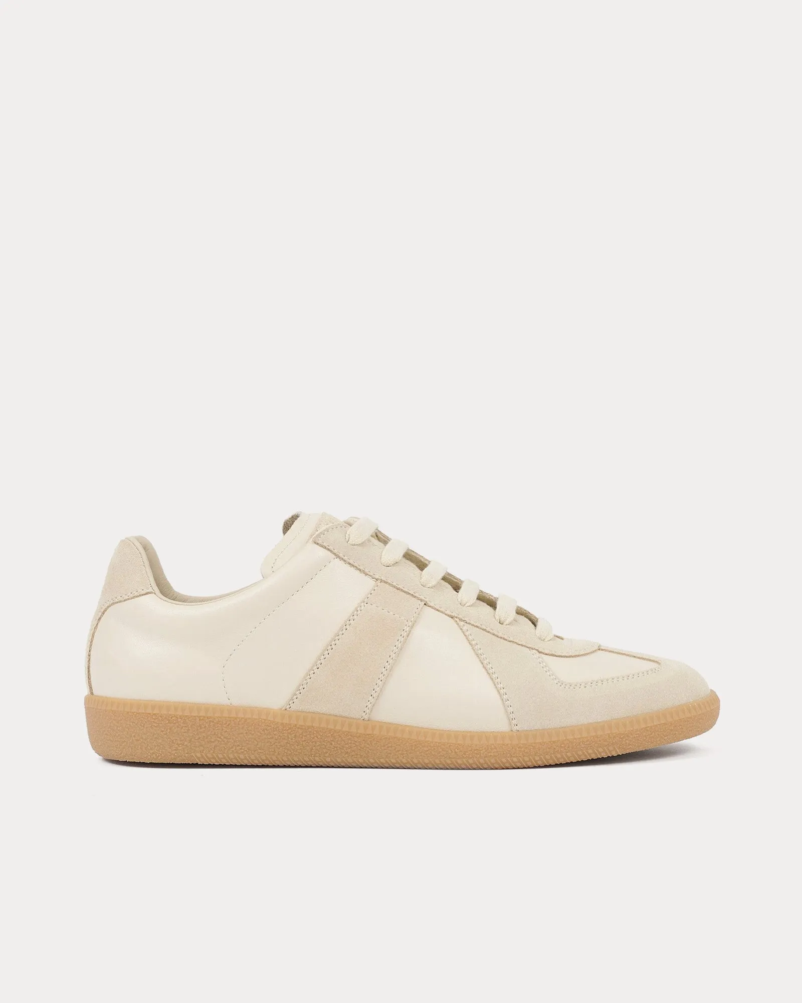 Replica Leather Beige Low Top Sneakers