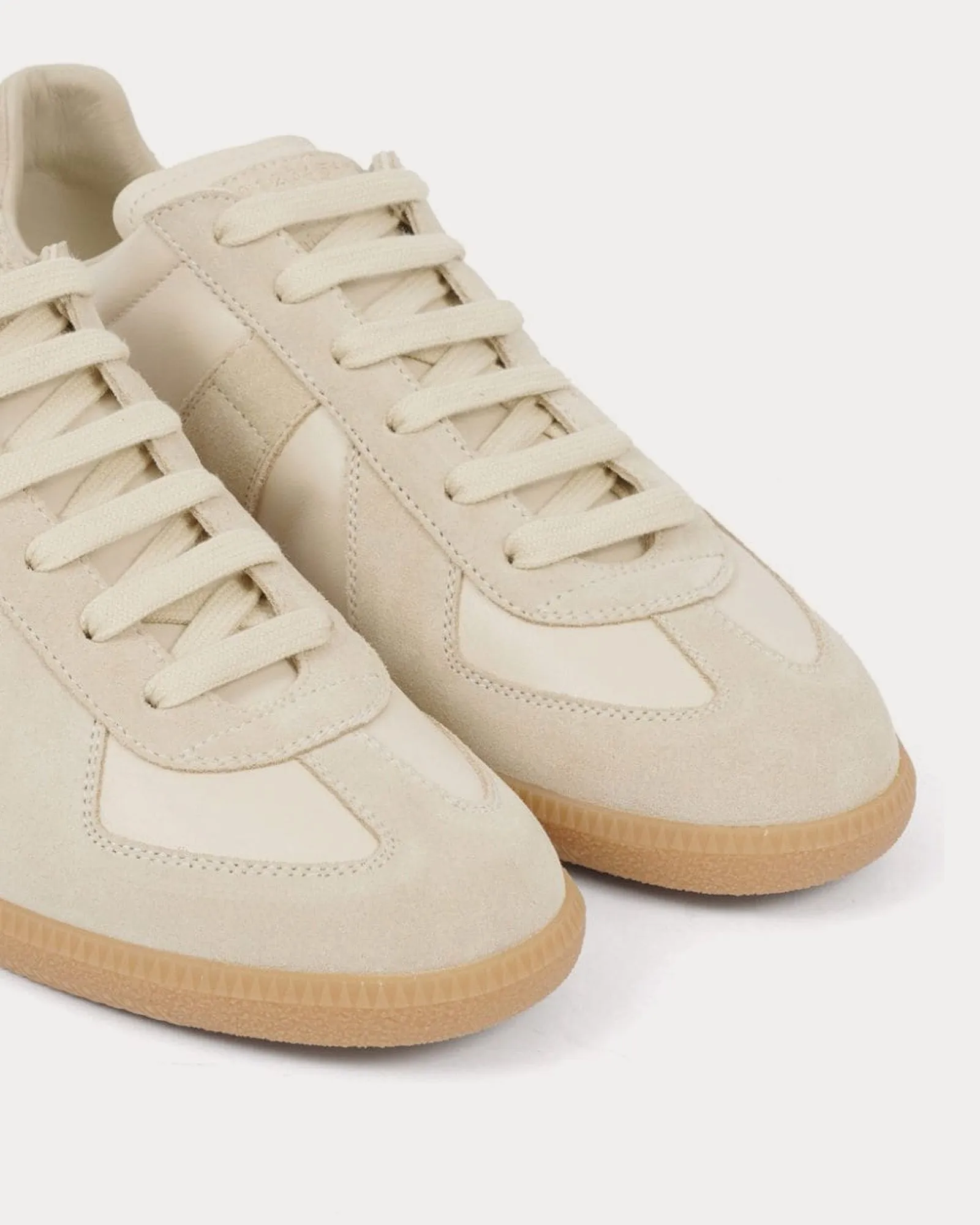 Replica Leather Beige Low Top Sneakers