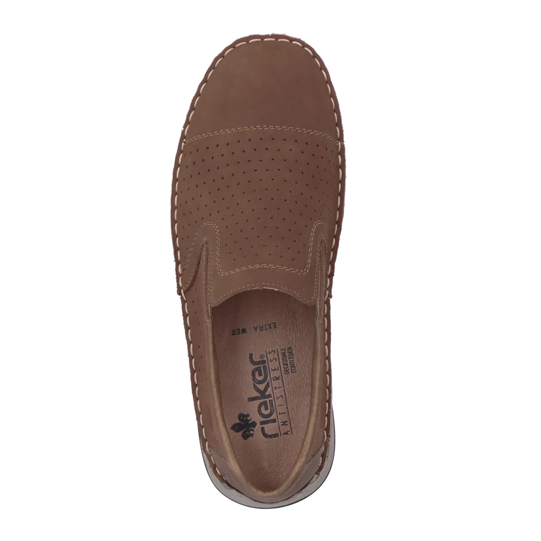 Rieker 05286 Brown Leather Mens Slip On Shoe