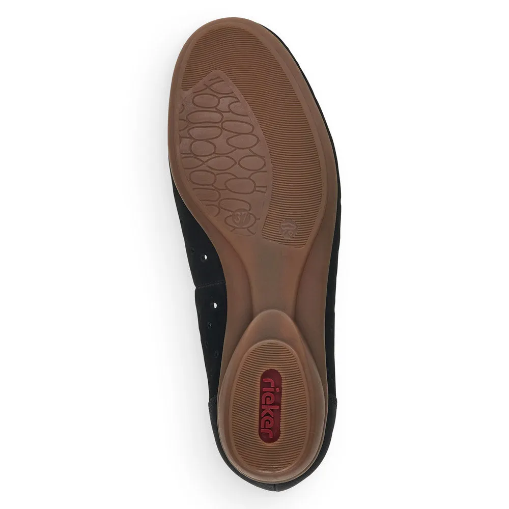 Rieker Ladies Nubuck Punched Hole Pump