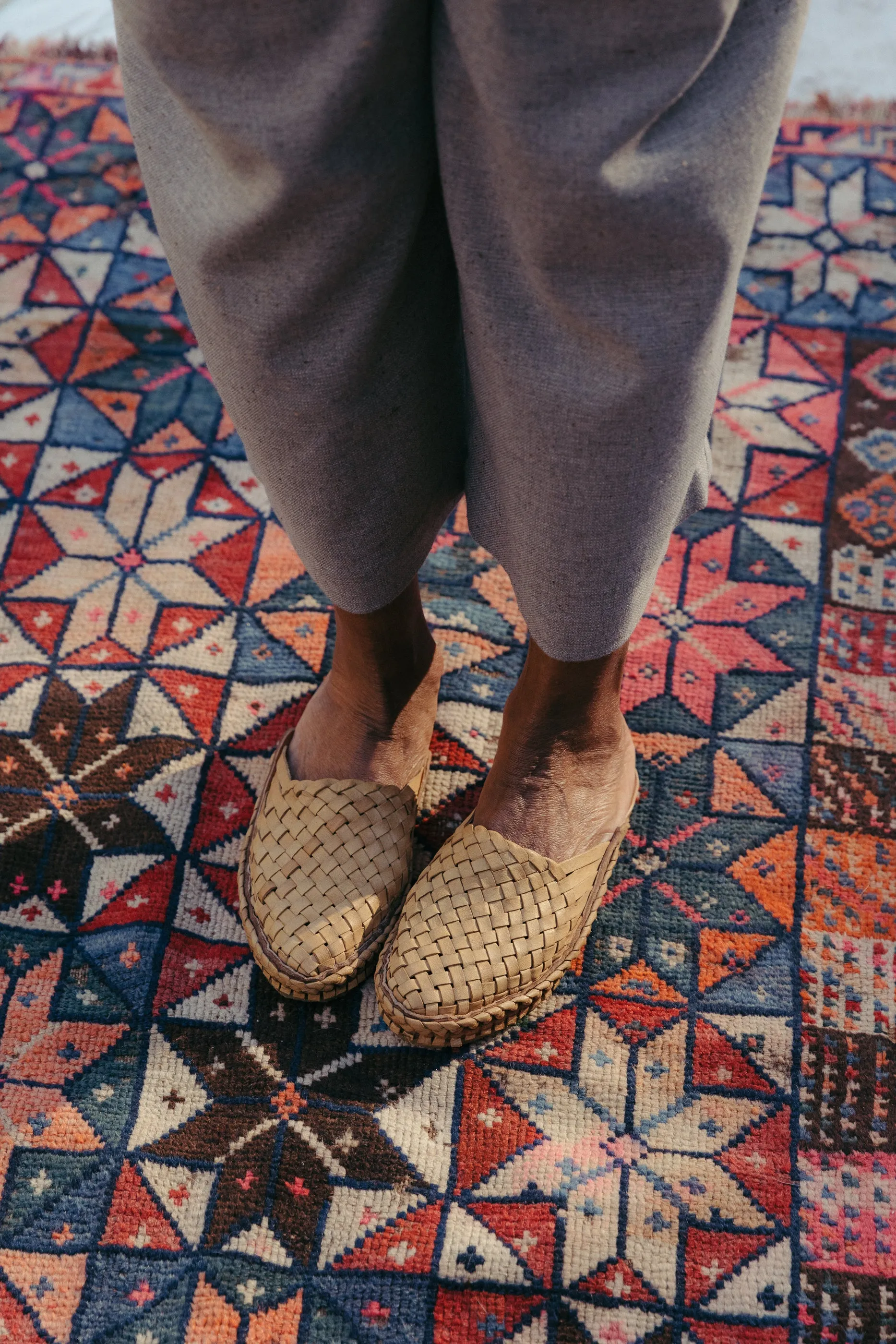 Seconds: Women's Woven Slide in Honey   Stripes