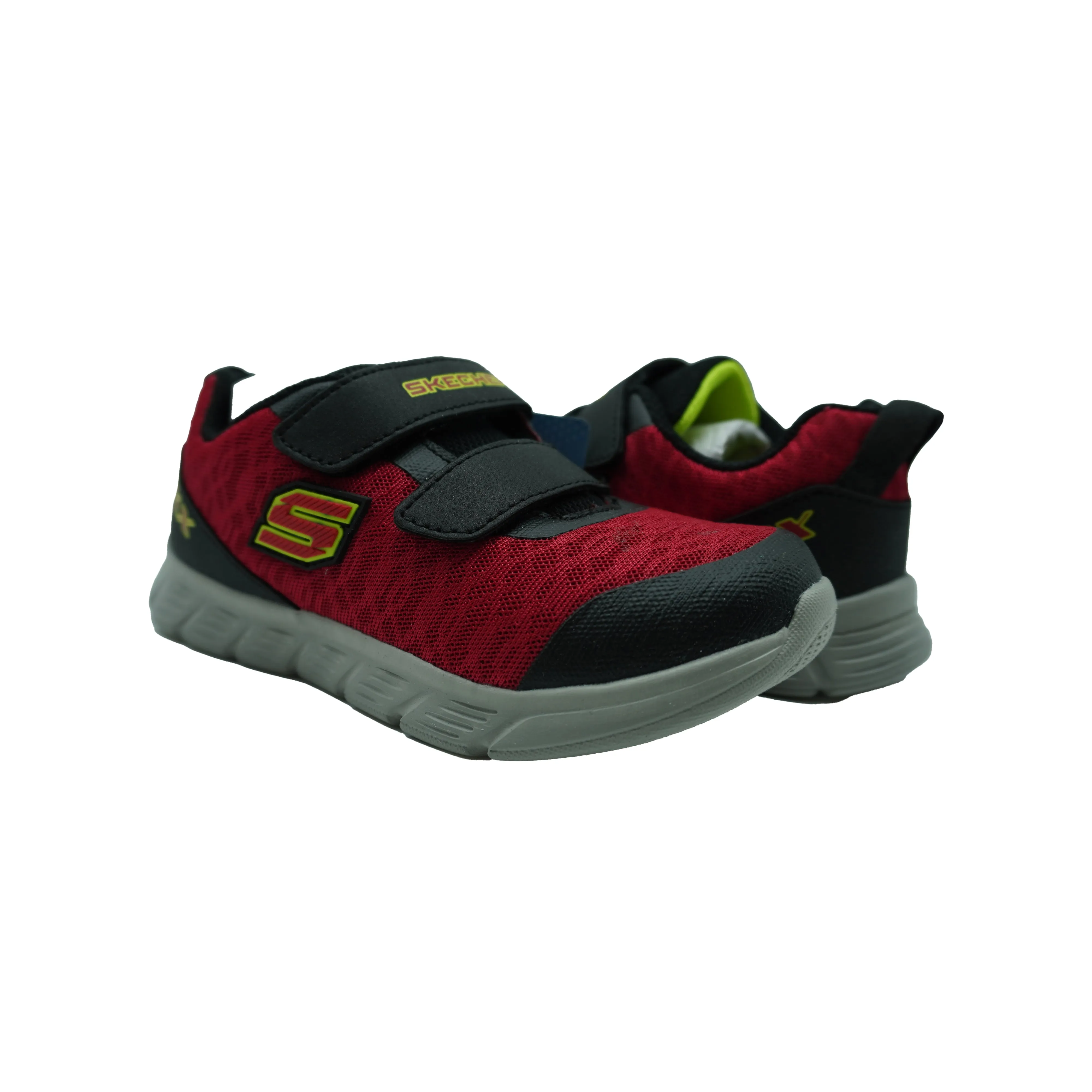Skechers Toddler Boy's Comfy Flex Double Sprint Tennis Shoes Red Black Size 11