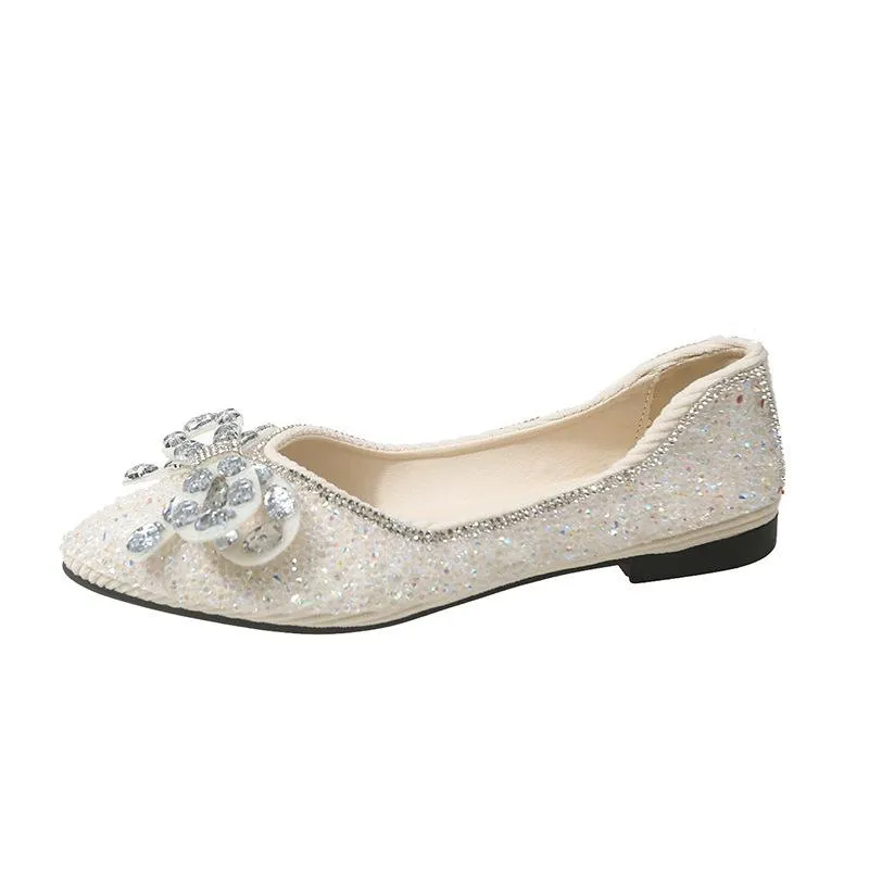 Soft Rhinestone Slip-On Shoes