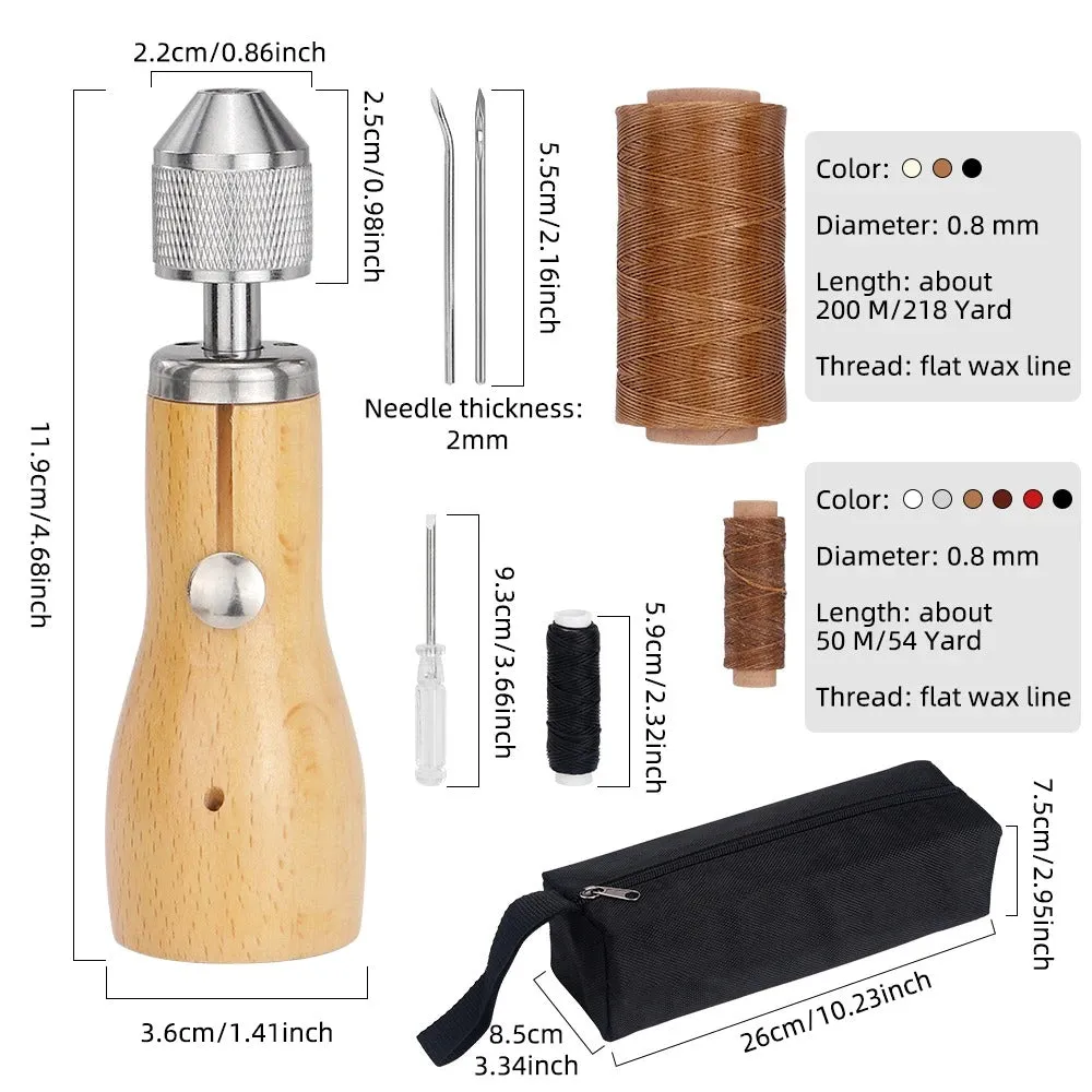 Speedy Stitcher Sewing Awl Kit - Professional Hand Stitching Tool for Leather & Heavy Fabrics