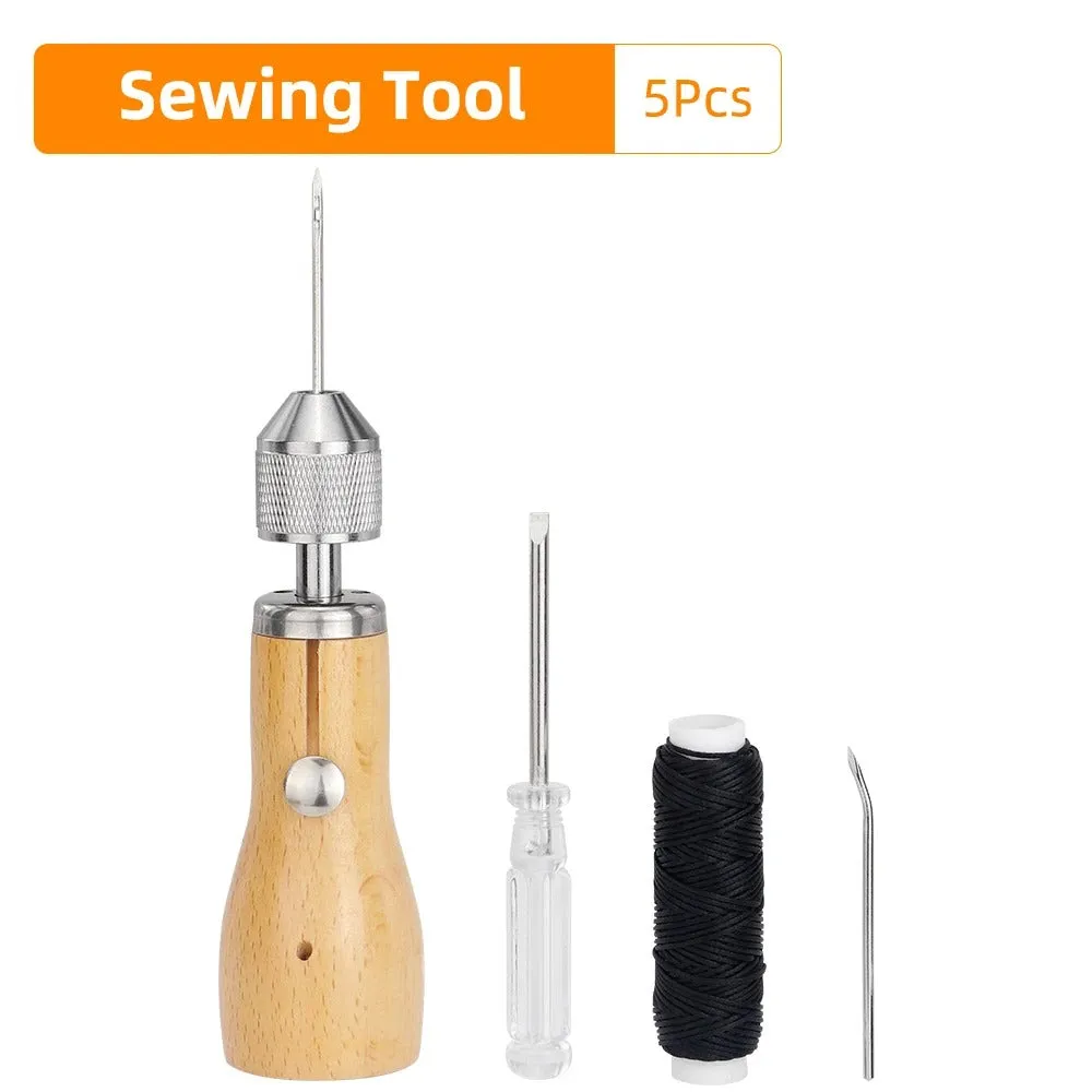 Speedy Stitcher Sewing Awl Kit - Professional Hand Stitching Tool for Leather & Heavy Fabrics