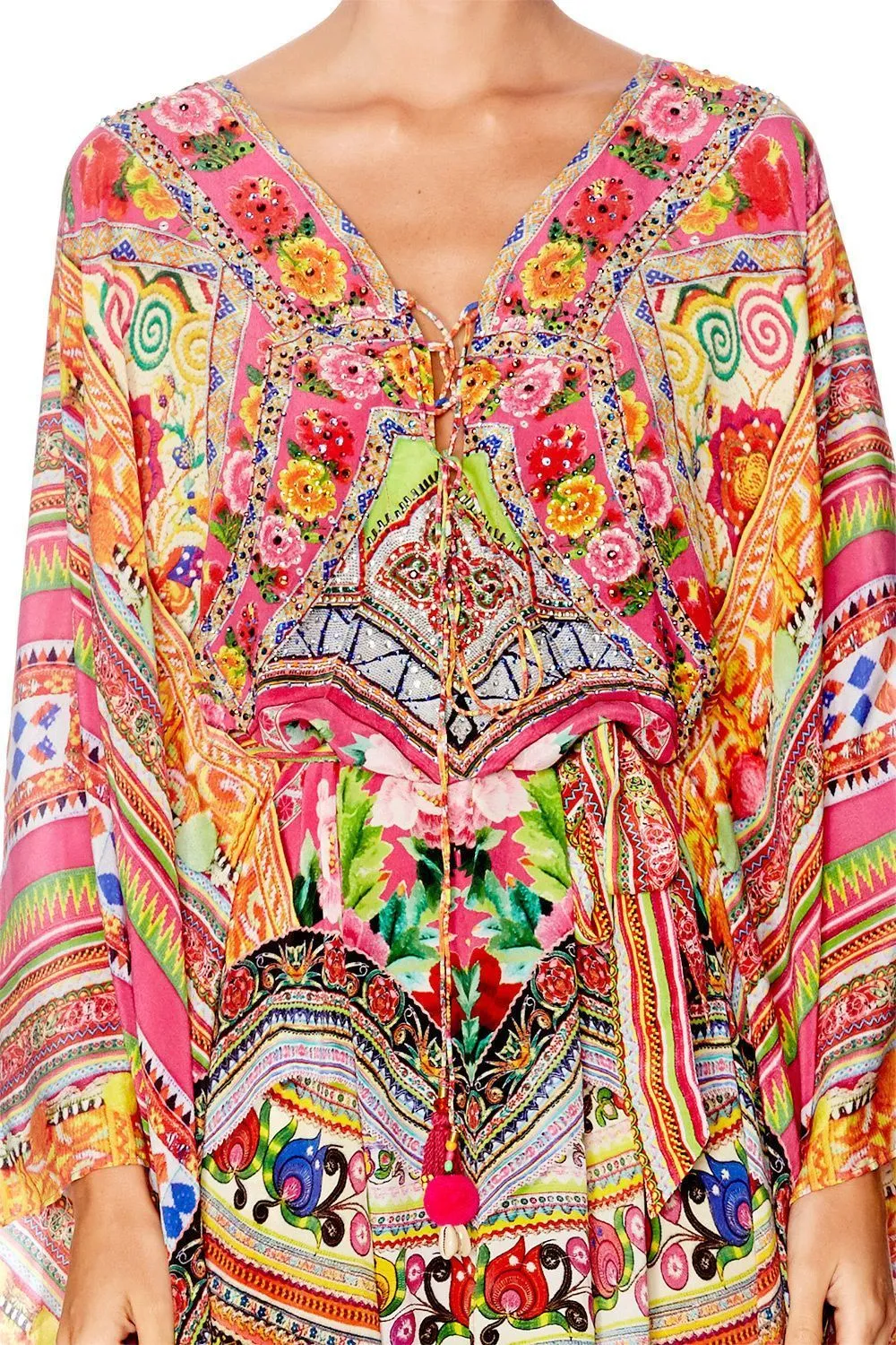 SPLIT HEM LACE UP KAFTAN HANI HONEY