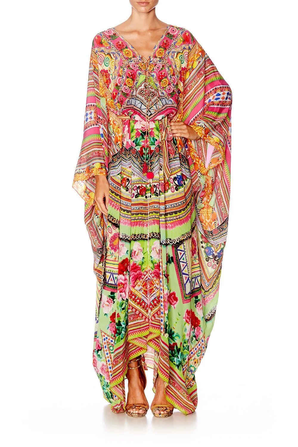 SPLIT HEM LACE UP KAFTAN HANI HONEY