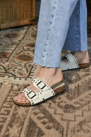 STUDDED BIRKENSTOCK CORK SLIDE SANDAL