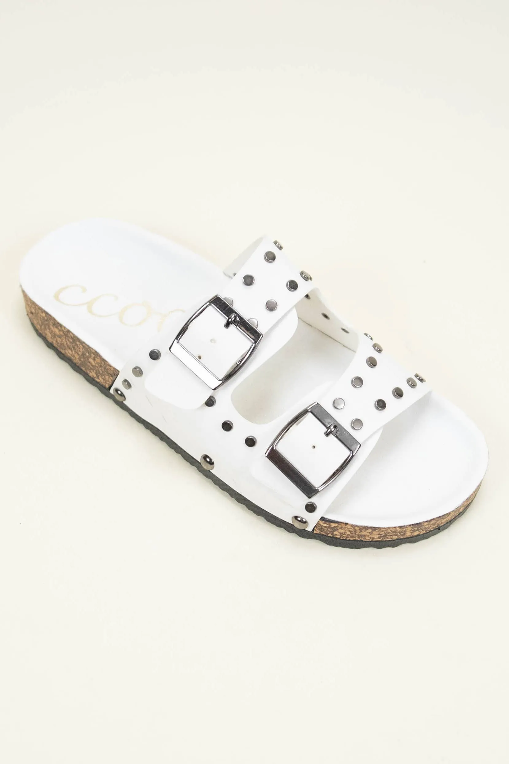 STUDDED BIRKENSTOCK CORK SLIDE SANDAL