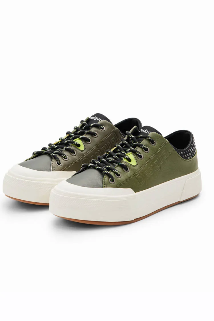Studded Platform Leather Sneakers