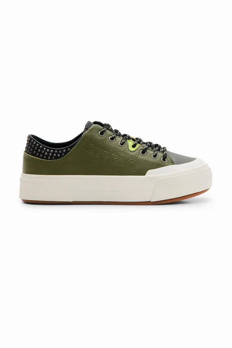 Studded Platform Leather Sneakers