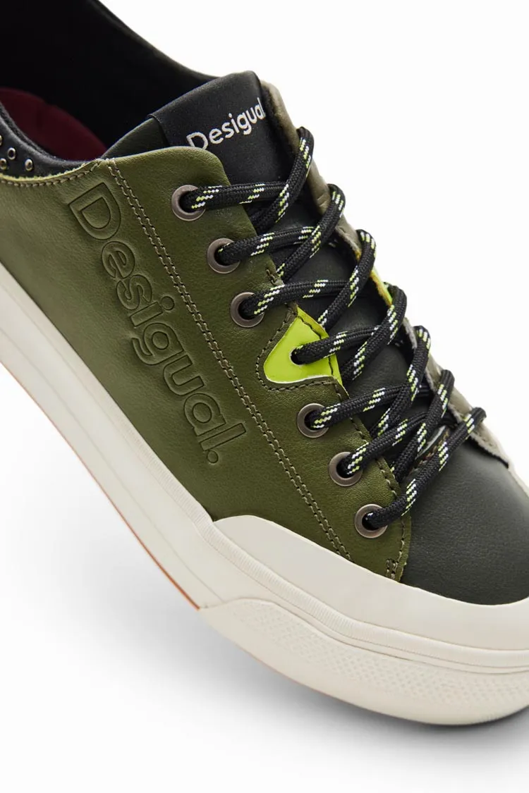 Studded Platform Leather Sneakers