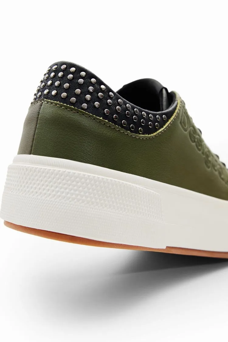 Studded Platform Leather Sneakers