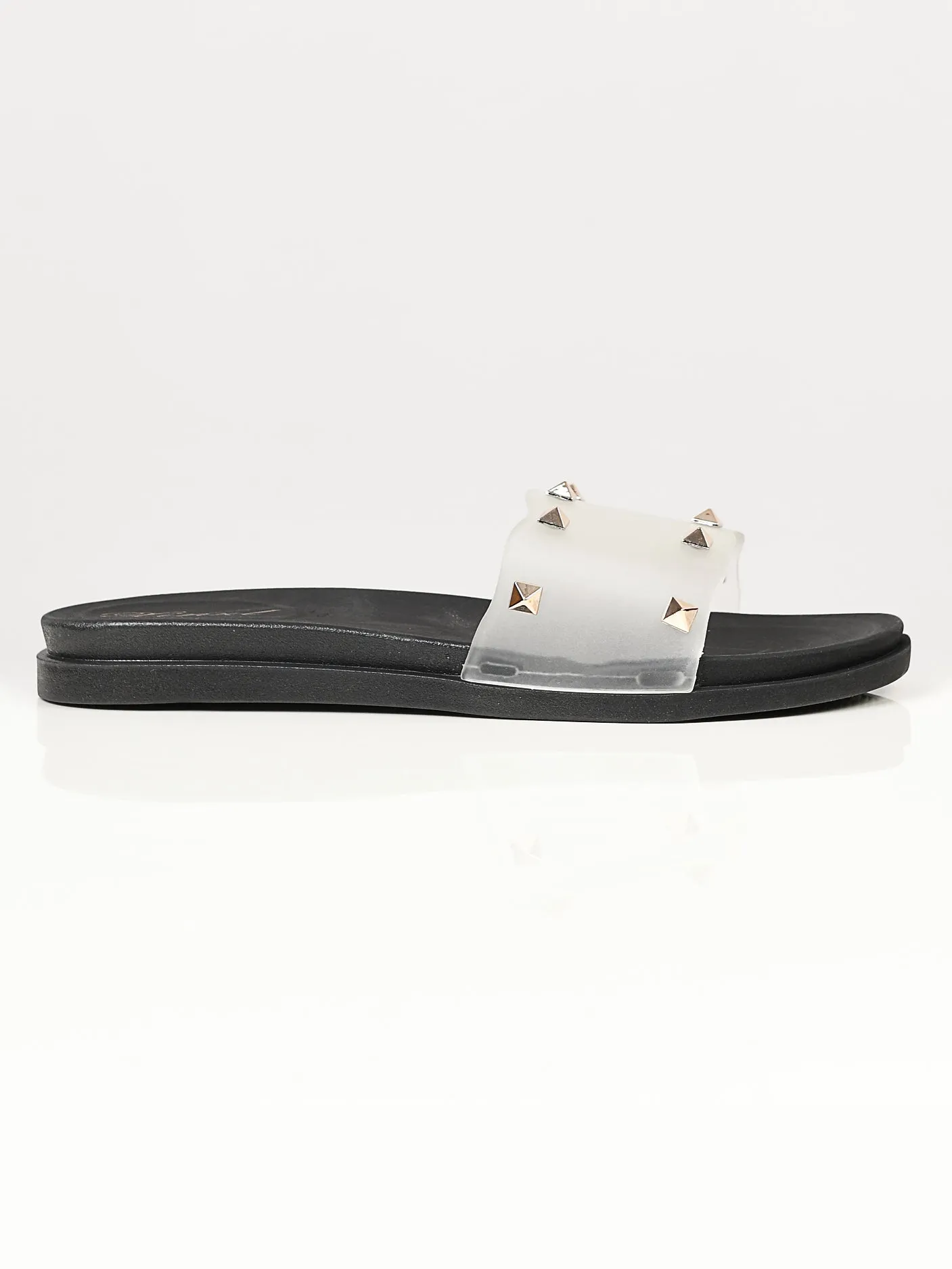 Studded Slide Slippers - Black