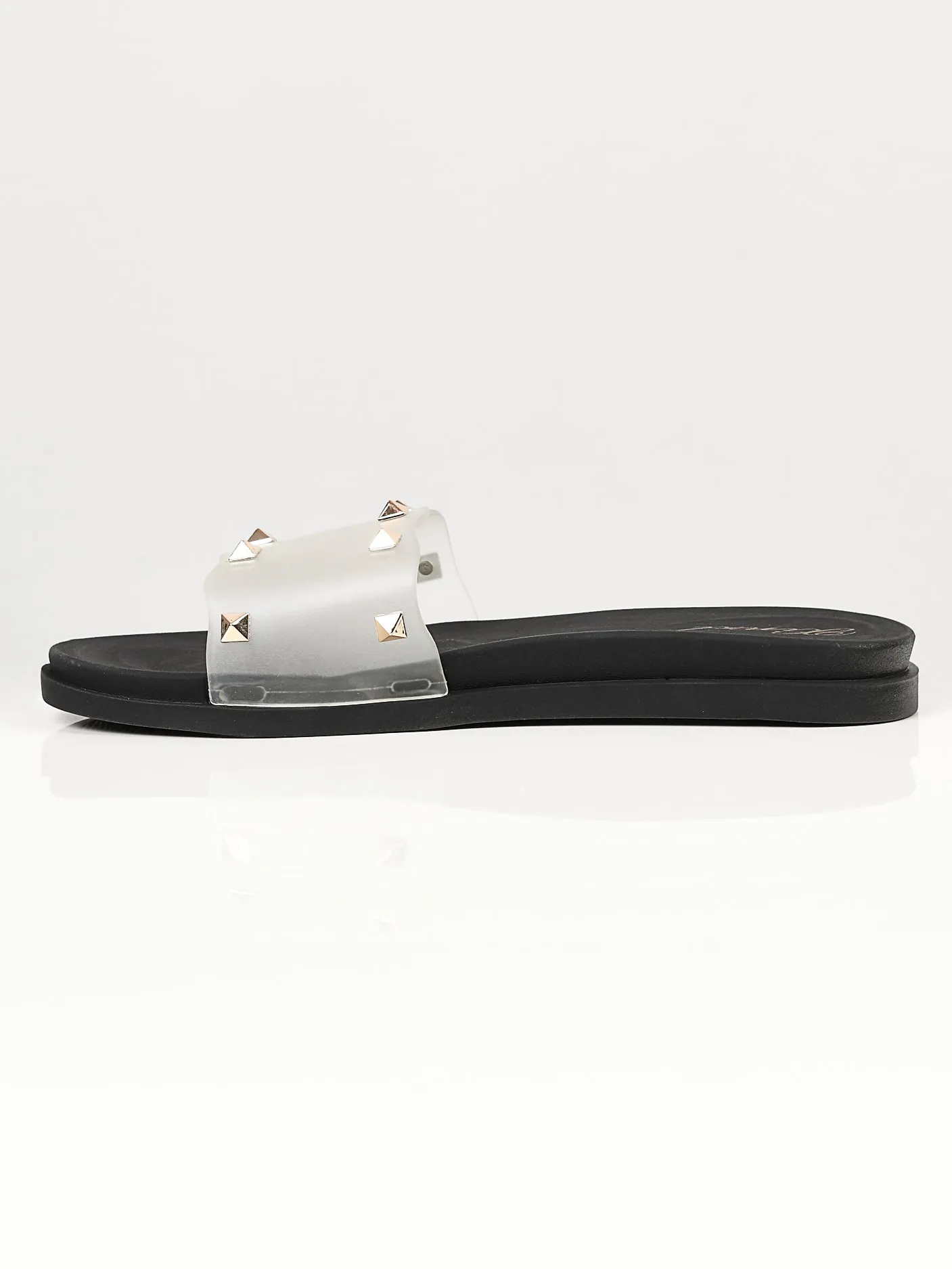 Studded Slide Slippers - Black
