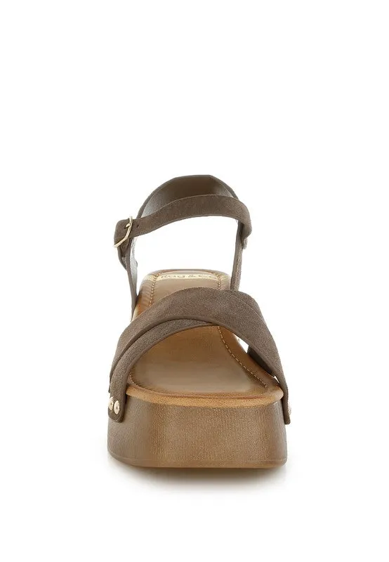 Studded Suede Clog Sandals