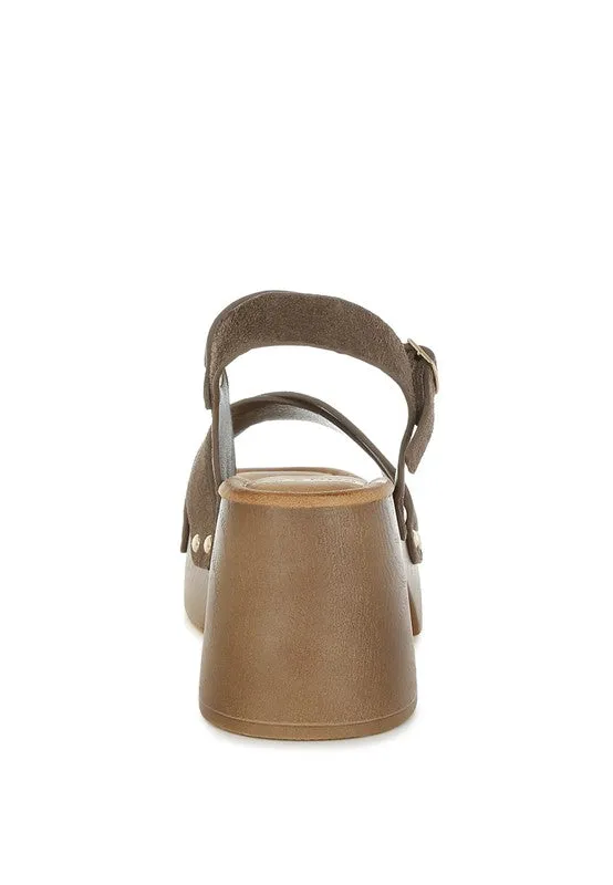 Studded Suede Clog Sandals