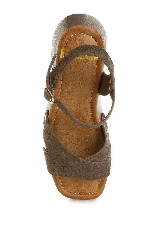 Studded Suede Clog Sandals