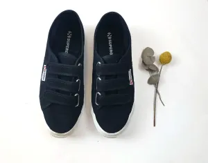 Superga black shoes with adjustable velcro size 38