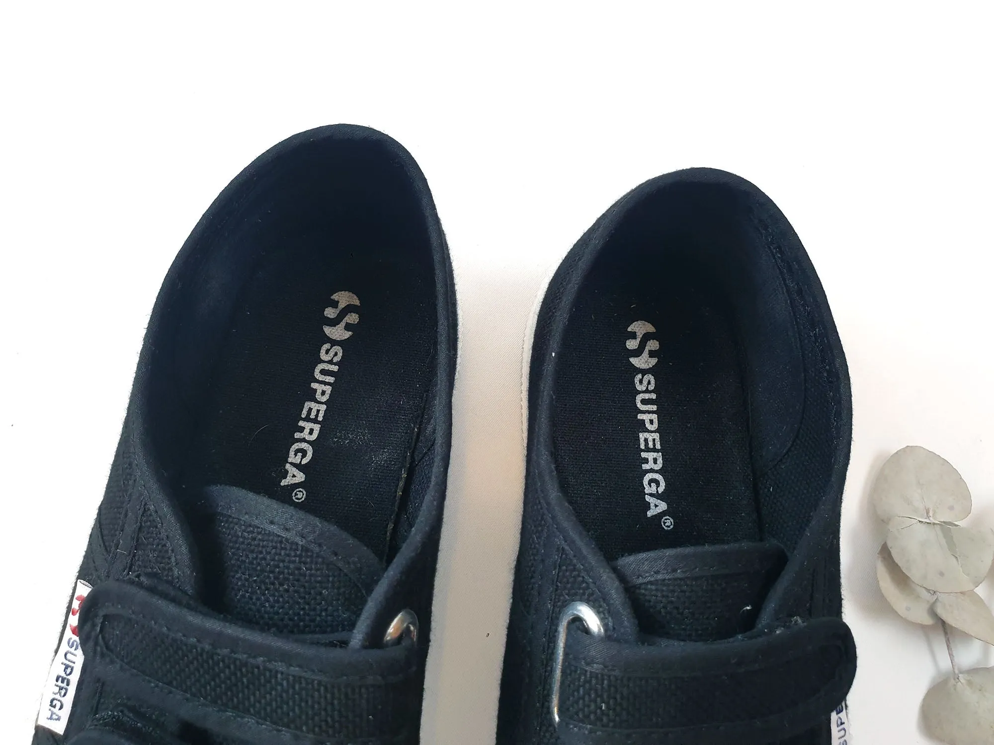 Superga black shoes with adjustable velcro size 38