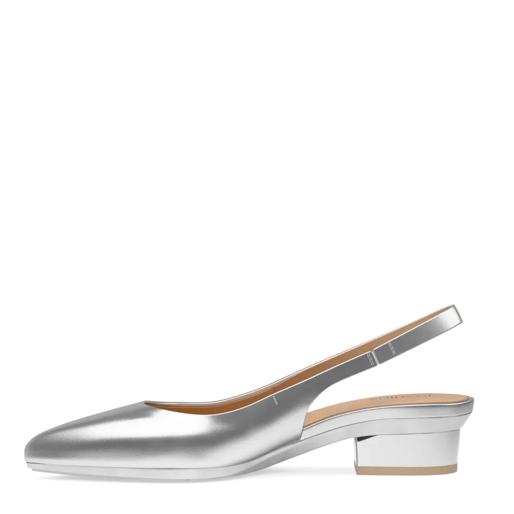 The Slingback - Matte Silver Flat